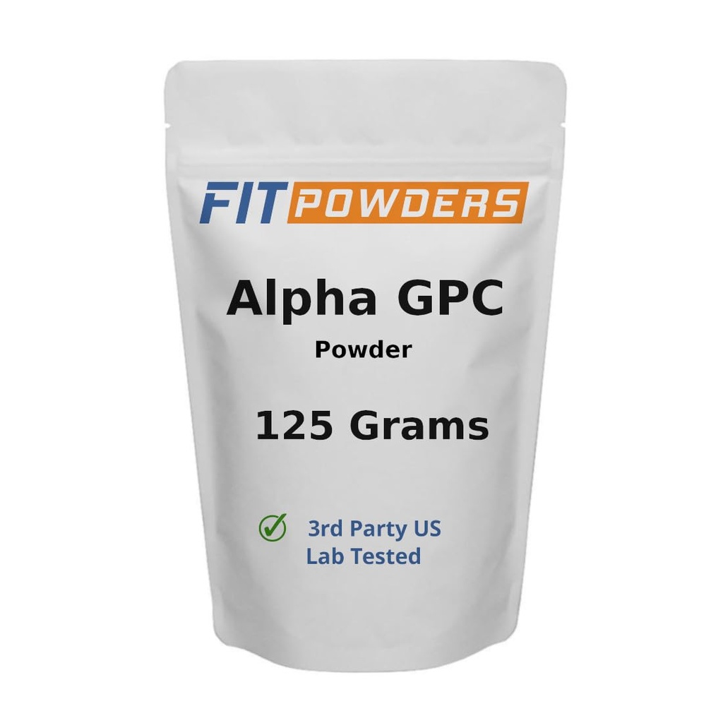 Alpha-GPC Pó 125 Grams, Não-GMO Alpha Suplemento GPC Choline Pó, Vegan, Terceiro partido testado, Pré-trabalho, Memória e Foco, com Scoop