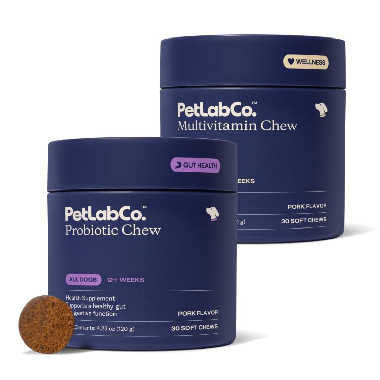 PetLab Co. – Multi-Vitamin & Dog Probiótico Bundle: Multivitamins mastigáveis para cães Apoio saúde & cão Probióticos para apoiar a pele comichosa, escamas soltas ocasionais e produção de levedura saudável