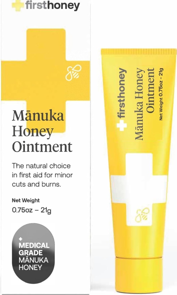 FIRST HONEY Manuka Wound Ponho [.75oz - 21g] Gel de reparo de feridas rápidas O alívio rápido para a pele e queimaduras O mel de Manuka da Nova Zelândia