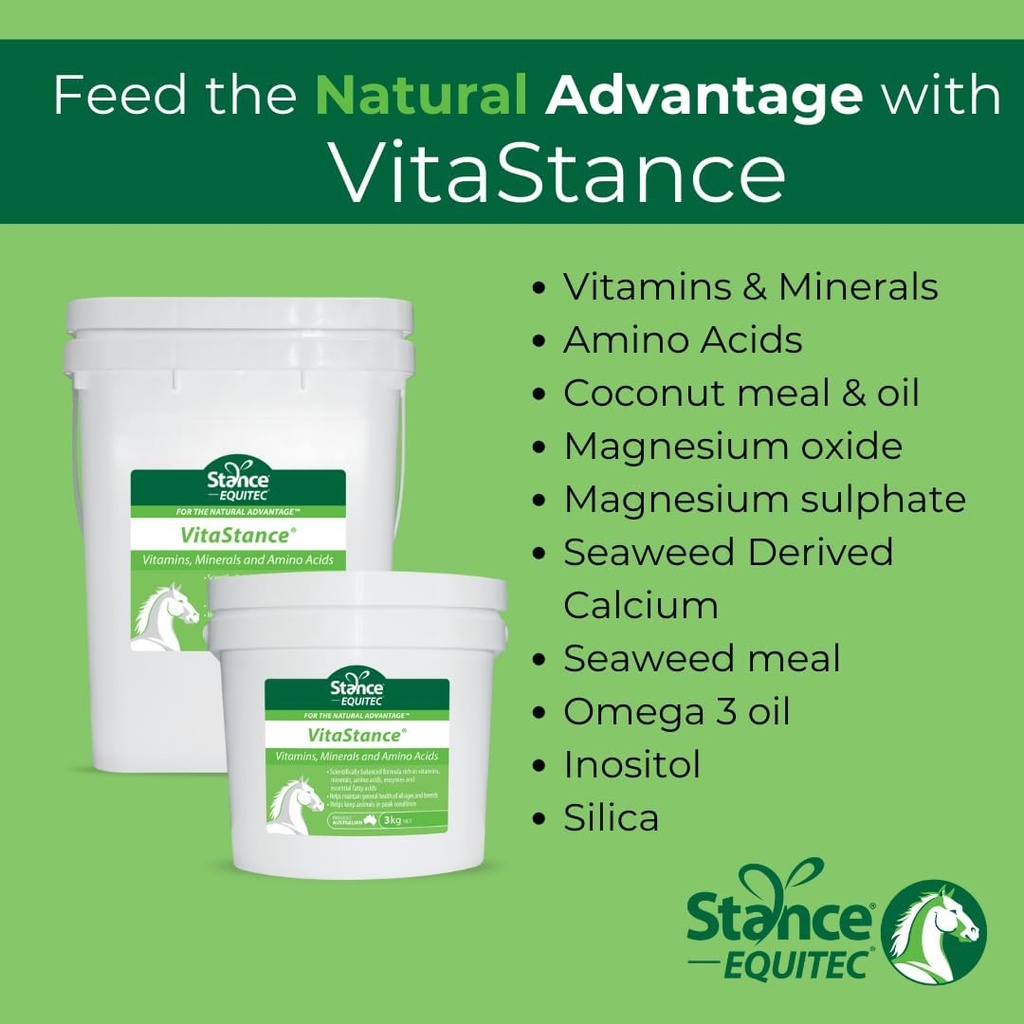 Stance Equitec VitaStance Vitamina, Minerais e Aminoácido Suplemento para Cavalos, 28.5 lb