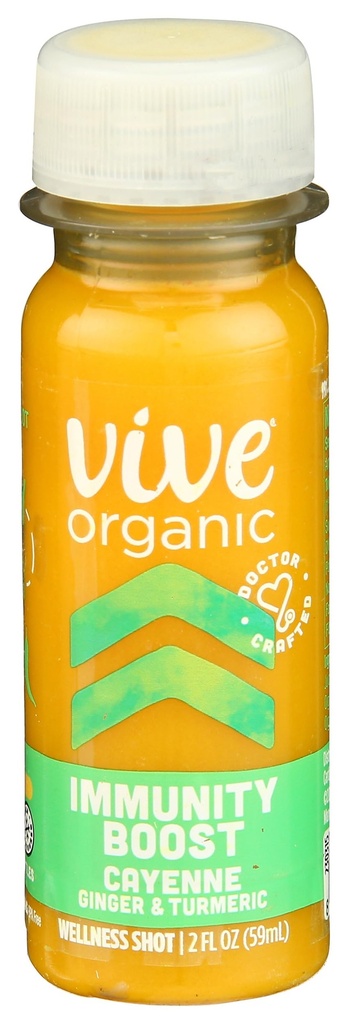 Viva a Imunidade Orgânica Boost Cayenne, Ginger & Turmeric Shot (2 oz garrafa)