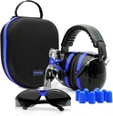 Yewltvep Shooting Ear Protection Gun Range Ear Protection with Earmuffs, Gun Safety Glasses, Earplugs, Caso de armazenamento rígido