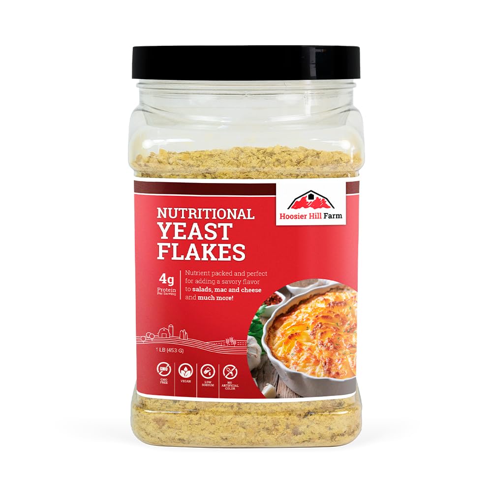Hoosier Hill Farm Nutritional Yeast Flakes, 1LB (Pacote de 1)