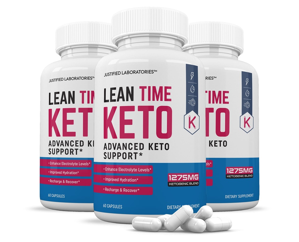 (3 Pack) Lean Time Keto Pills 1275MG Nova e melhorada fórmula contém Apple Cider Vinagre Extra virgem azeite em pó folha de chá verde 180 Cápsulas