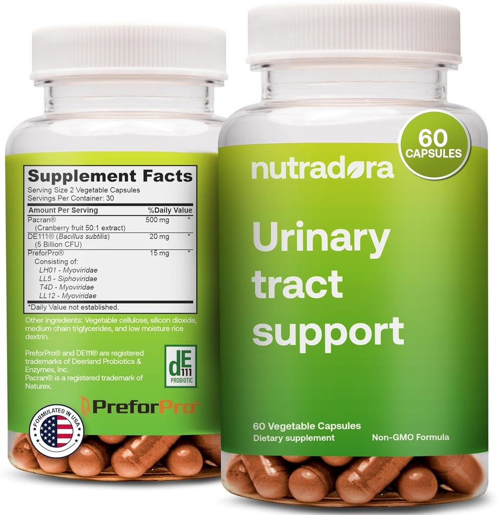 Saúde Urinária para Mulheres e Homens – ITU Medicina para Mulheres e Homens com Cuidado UTI eficaz, Cápsulas Extraídas de Cranberry, 5 Bilhões UFC, Fórmula Não-GMO, Formulado nos EUA, 60 Cápsulas