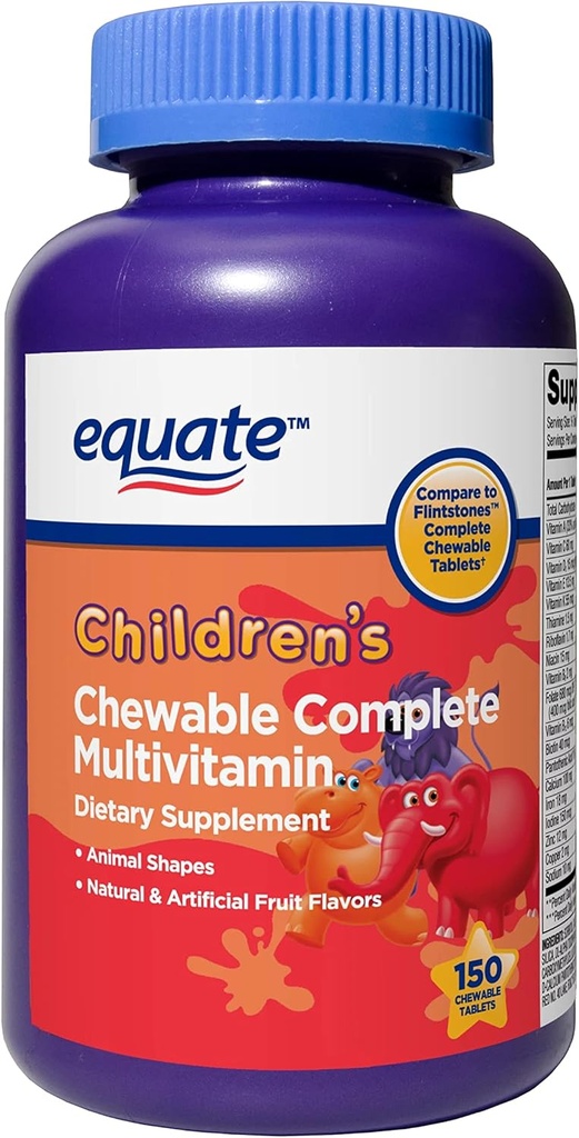 Jogi mastigável infantil comprimidos multivitamínicos completos Suplemento dietético, sem glúten ou lactose 150 contagem