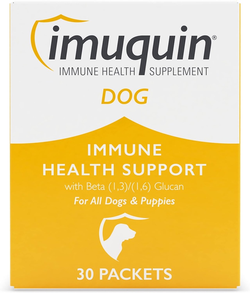 Nutramax Imuquin Imune Supplement Health Supplement Pó para Cães e Filhotes - Com Beta Glucans, Lipidos Marinhos, Vitaminas e Minerais, 30 Packets