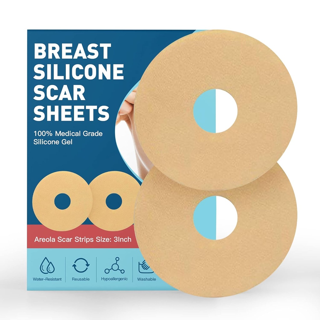 Mama Silicone Scar Sheets Fita, Silicone Scar Removal Sheets for Breast 6 Pack, redução da mama após a cirurgia para cicatrizes, aumento da mama pós cirurgia Suprimentos para tratamento da cicatriz
