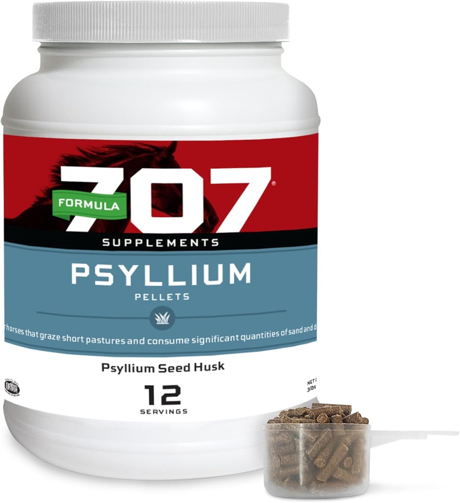 Fórmula 707 Psyllium Pellets Suplemento de Equino (3 libra jar - 12 dias de fornecimento)