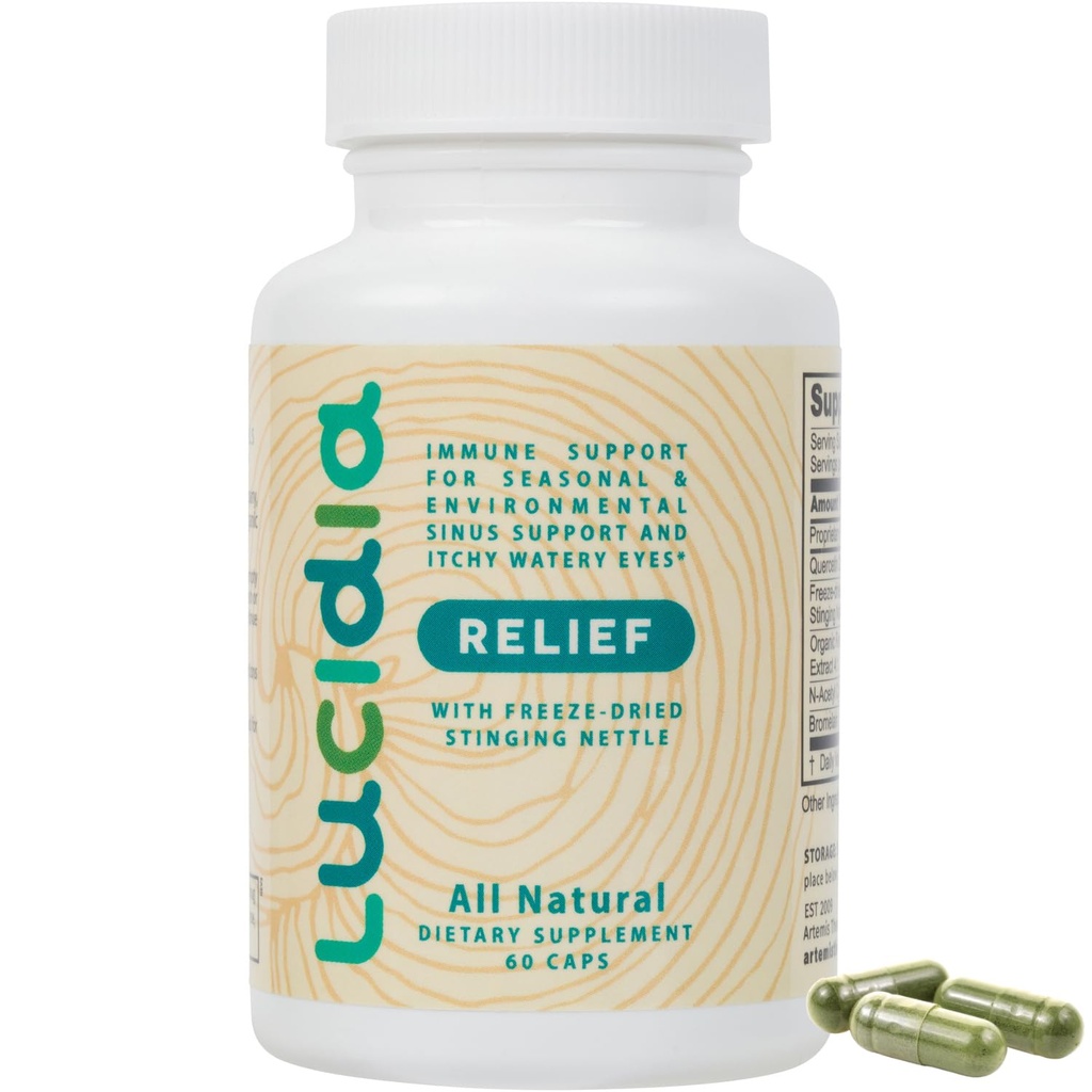 Lucidia Quercetin com NAC, Bromelain, Reishi & Stinging Nettle - Suporte Imune e Bem-Estar Sazonal - Practitioner Formulado, Suplemento Não Afogado, 60 Cápsulas