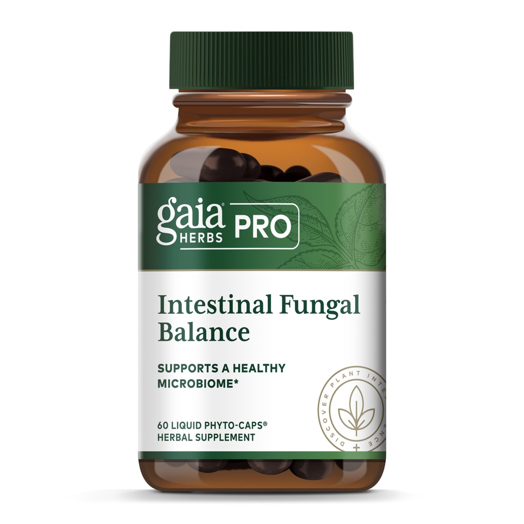 Gaia Herbs Pro Equilíbrio intestinal de fungos - Suplemento de suporte de digestão* - Suplemento de suporte de limpeza* com folhas de basílio sagrado, casca de canela e raiz de uva de Oregon - 60 Phyto-Caps líquido (60 Servings)