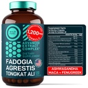 Fadogia Agrestis e Tongkat Ali Suplemento - 600mg Fadogia Agrestis para homens, 500mg Longjack Tongkat Ali, Ashwagandha Maca Fenugreek Complex - Força muscular, Energia, Suporte de Humor - 120 Cápsulas