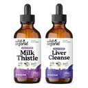 Cardo de leite selvagem e orgânico tintura 4 fl oz & fígado limpar tintura 4 fl oz