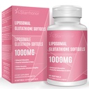 Glutationa lipossomal Softgels 1500MG, Suplemento de Glutationa reduzida com vitamina C, melhor absorção, Antioxidante não-GMO poderoso para envelhecimento saudável, Detox, Saúde Imune, 60 Softgels