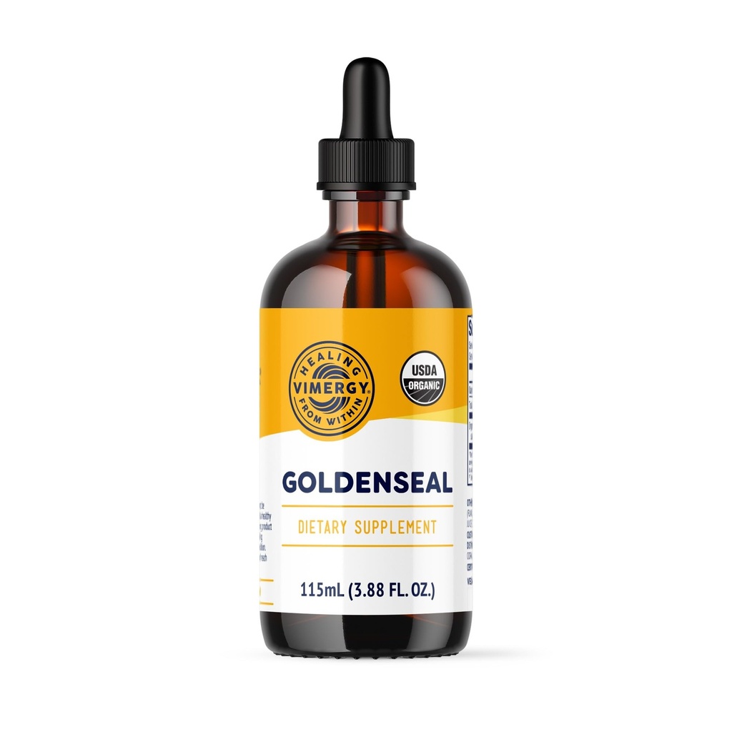 Vimergy Goldenseal Tintura Herbal Supplement – (57 Servings) 10:1 Extrato Equivalente de 2000mg Herbal Equivalente– USDA Orgânico, Vegan, Álcool-Free Golden Seal Herb Drops Great for Tea (115 mL)