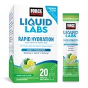 FORCE FACTOR Laboratório Líquido Eletrolisa Pacotes de Pó – Limão Lemon – Pacotes de Hidração para fazer Água Eletrolítica com 5 Eletrolitos Essenciais, Vitaminas, Minerais e Antioxidantes, 20 Pacotes Stick