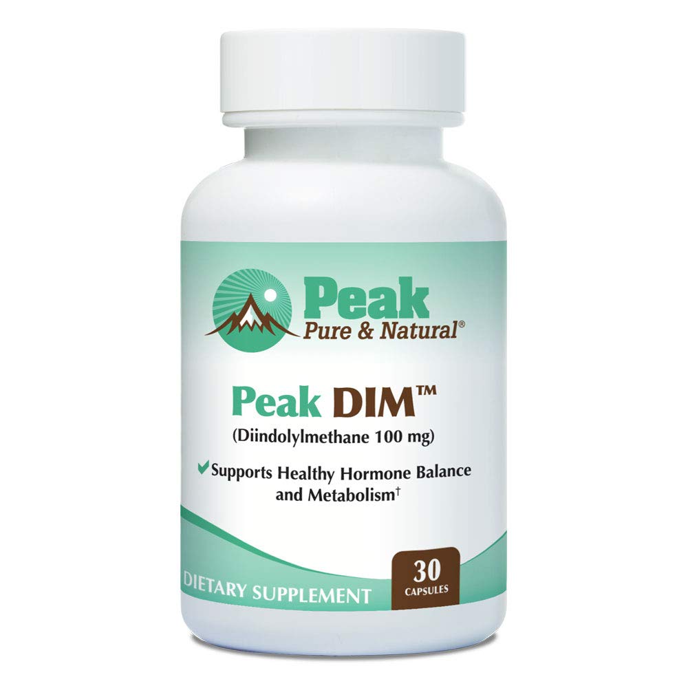 Peak Pure & Natural Peak DIM - Suporte Equilíbrio saudável de hormônio e estrogênio - Metabolismo Suplemento de suporte 100mg - 30 Cápsulas