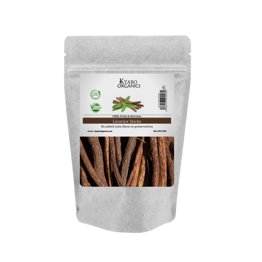Cyabo Licorice Root Sticks - 100% puro, crua todos Natural Licorice Root Sticks 8 onças / 1/2 lb - Africano Licorice Root - Chew Sticks Mulethi Glycyrrhiza Glabra