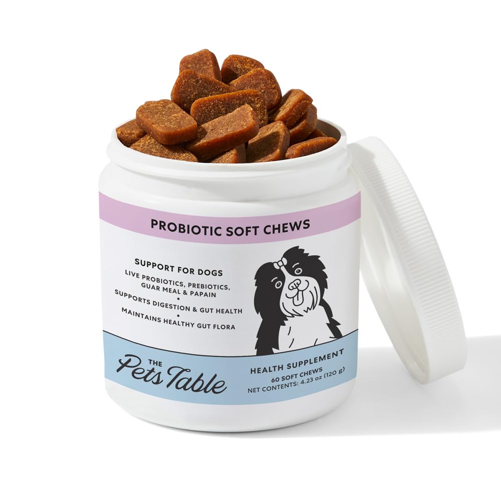 A mesa de animais de estimação Probiótico macio mastiga pato sabor gut suplemento de saúde para cães - cão Digestive Support, 60 mastiga