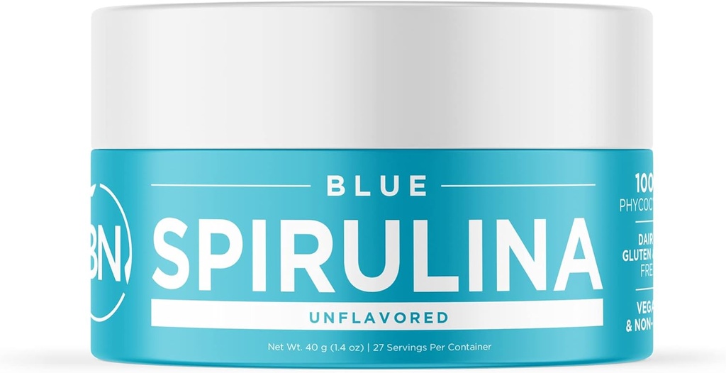 Blue Spirulina Powder Organic - USDA Certified - RAW Nutrient Dense Mais de 70% Protein Per Serving - Pura Fonte Vegan Protein - Superfood - Rico em vitaminas e minerais