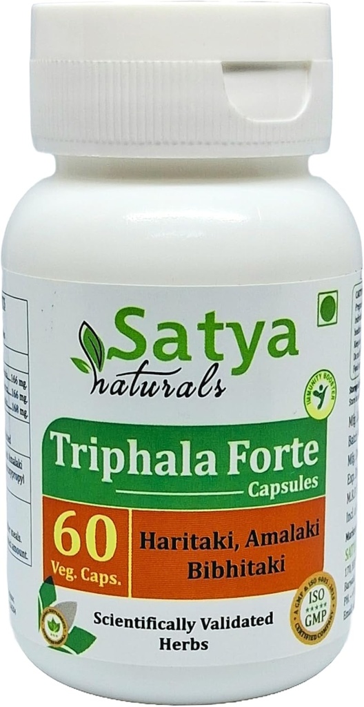 Cápsulas de Triphala Forte 500 mg. 60 Veg. Cápsulas de Amalaki, Haritaki, Bibhitaki Extract Cápsulas para Homens e Mulheres