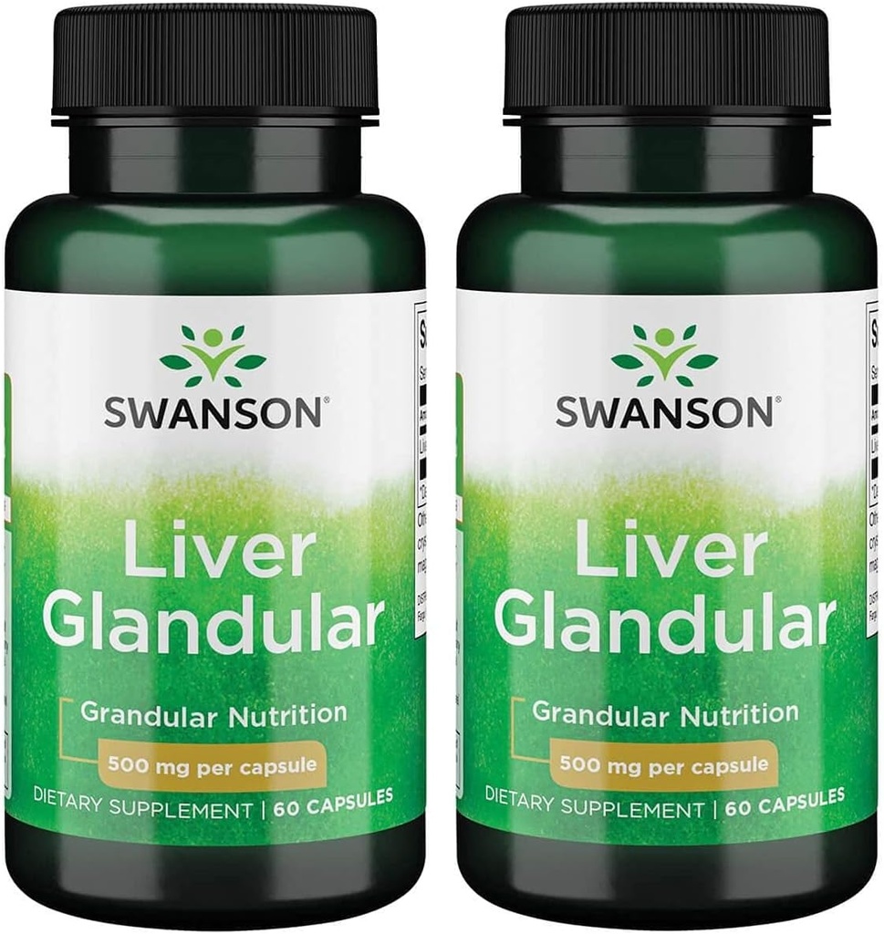 Swanson Fígado Glandular 500 Milligramas 60 Cápsulas (2 Embalagem)