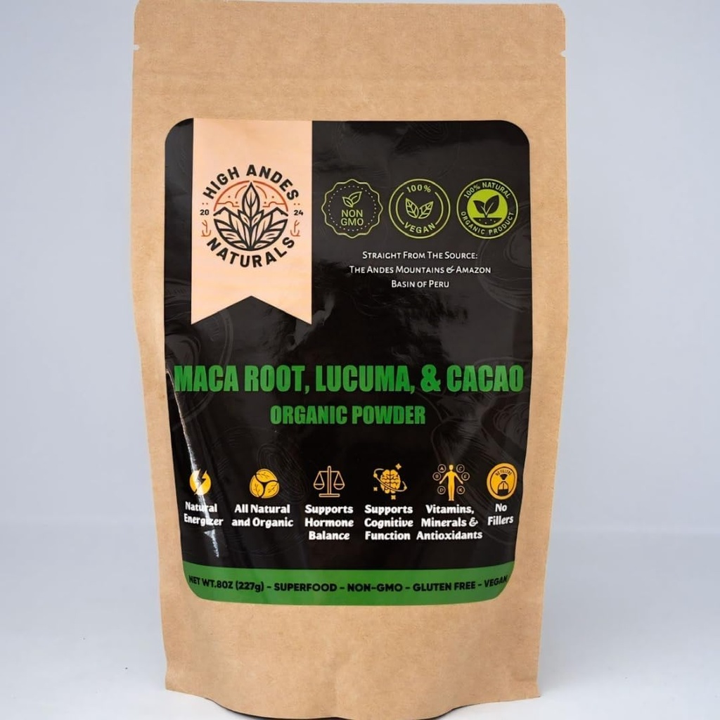 Maca Root Powder Blend orgânico – Equilíbrio Energia Boost & Hormônio – Superalimento peruano – 8 onças