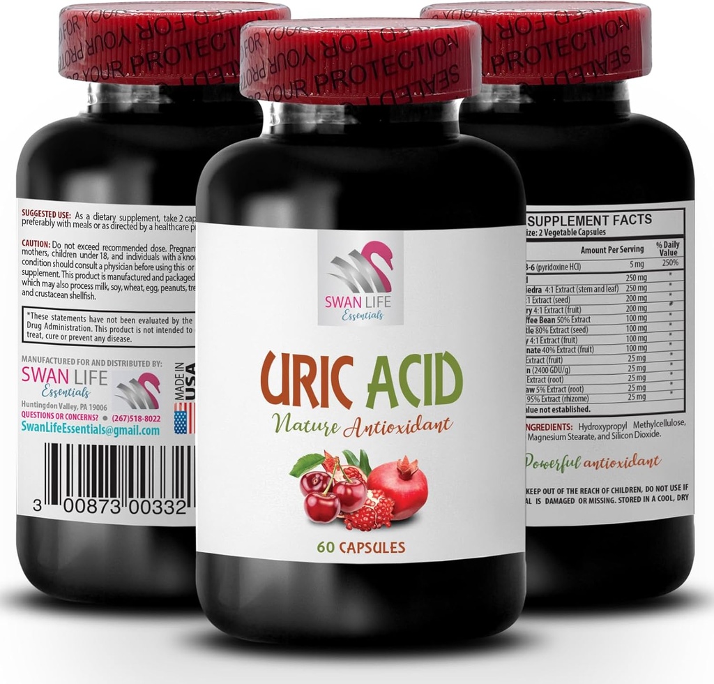 alimentos de ácido úrico - ACID URIC - articulações de cristais de ácido úrico, gestão de ácido úrico, equilíbrio de ácido úrico, ácido úrico e articulação, alimentos de ácido úrico para evitar, prevenção de ácido úrico, ácido úrico mais baixo 1Bot 60Caps