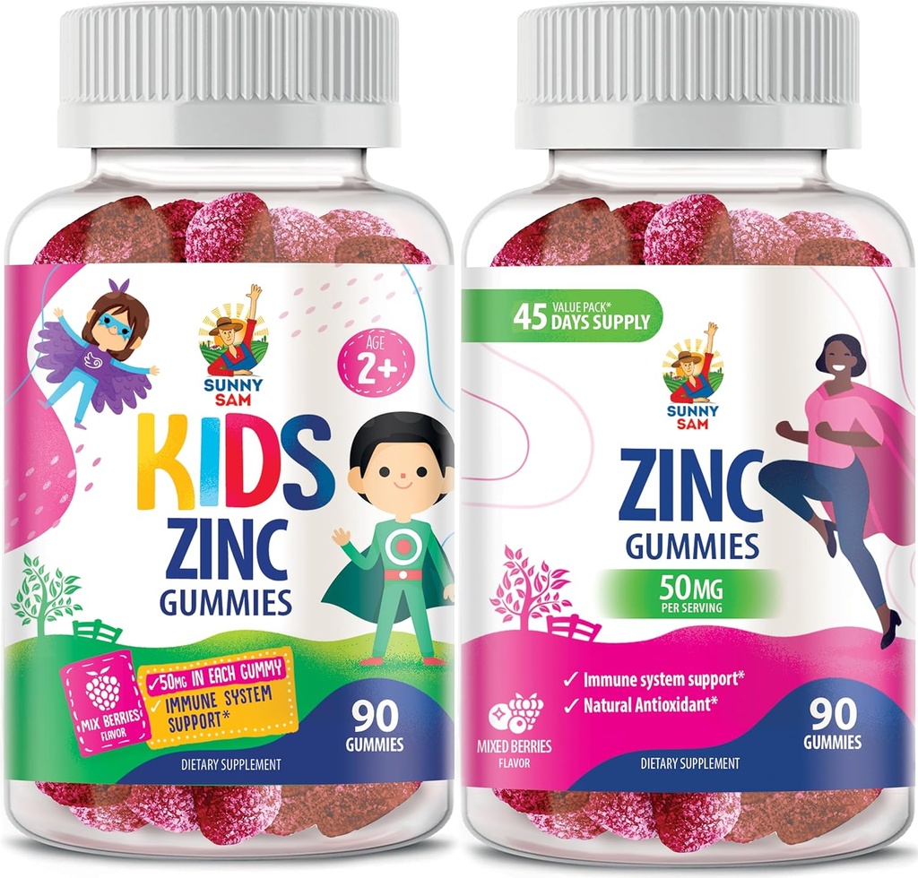 Gummies de zinco para adultos e chicletes de zinco para crianças. Gummy mastigável de zinco para suporte imunológico - poderoso suplemento natural antioxidante não-GMO para crianças homens mulher adultos