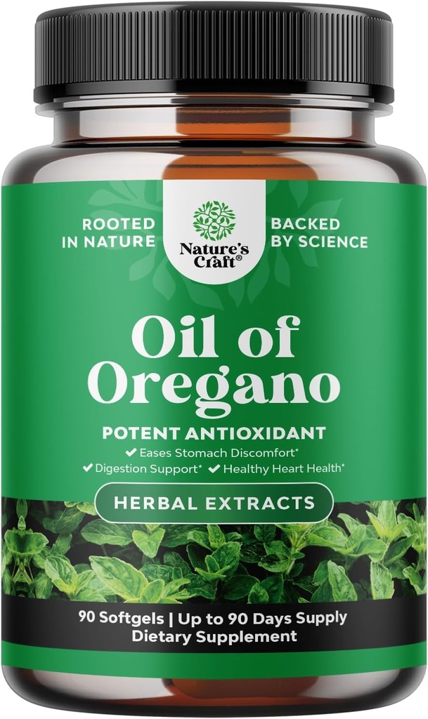 Óleo Selvagem de Orégano Softgels - Gentil Detox para Apoio Imune - Óleo Concentrado de Orégano Softgels com Carvacrol 70% - Fácil Digestão, Equilíbrio e Limpeza Corpo - Suplementos de ervas confiáveis - 90 Ct