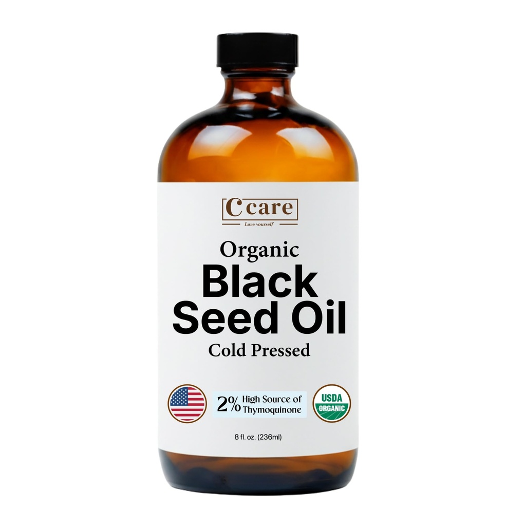Black Seed Oil Organic Cold Pressed Unrefined Glass Garrafa de vidro não-refinada □ USDA Certified Organic Black Cumin Seed Oil □ Alto Thymoquinone Omega 3 6 9