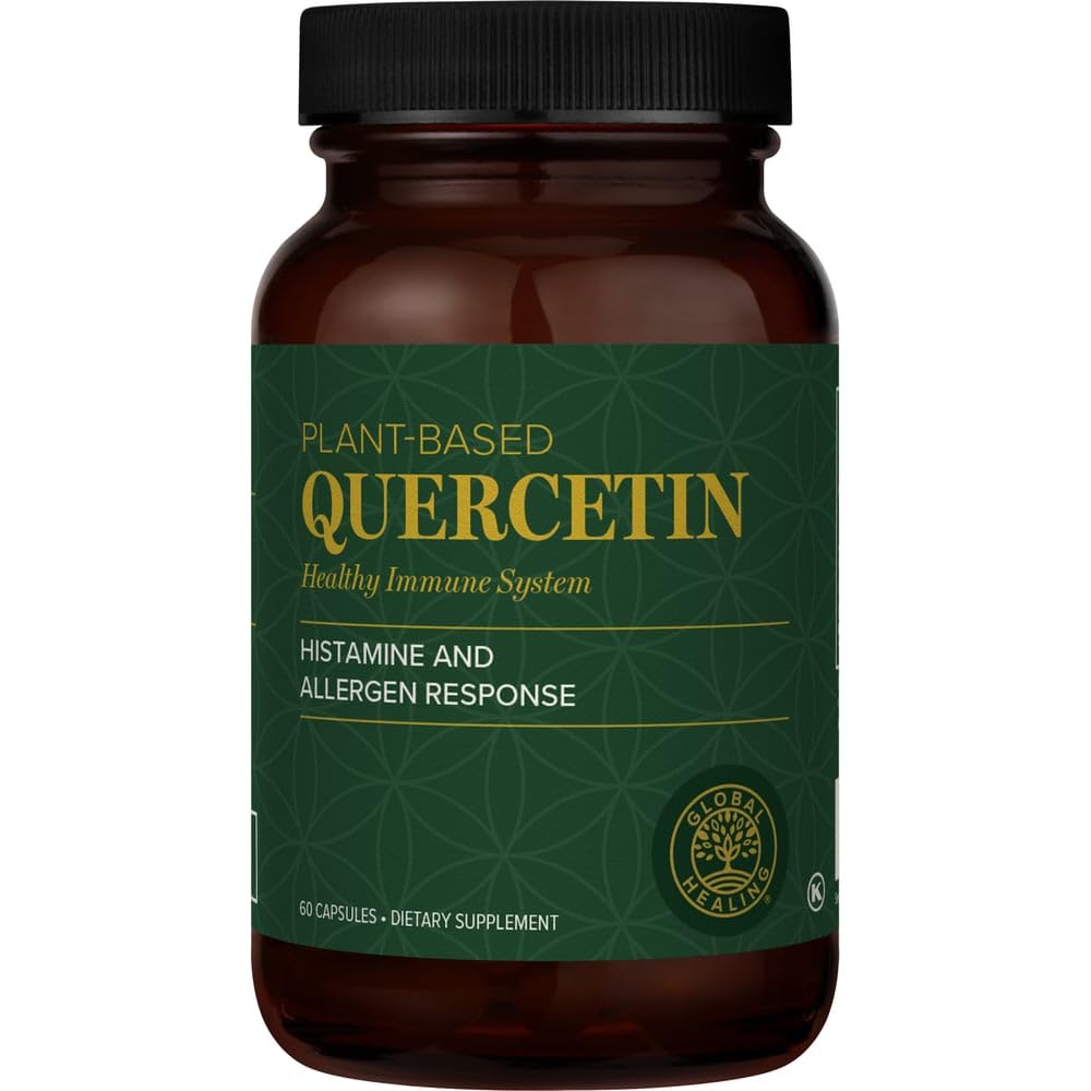 Centro de cura global Quercetin 250 mg Suplemento para apoiar sistema imunológico, inclui QuerceFIT sem bromelaína e zinco (60 cápsulas)