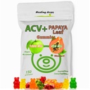 ACV Gummies & Papaya Leaf Extract Gummies - Premium Potent Apple Cider Vinagre Suplemento - Iodo Infundido & Vitaminas B6 B12 – Plaquetas Pele de cabelo e coração amigável (1, regular)