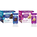 Quest Frosted Cookies Pacote Twin, Bolo de Chocolate 16 Cookies & Bolo de Aniversário 16 Cookies, 1g de açúcar, 10-11g de proteína, 2g de carboidratos líquidos