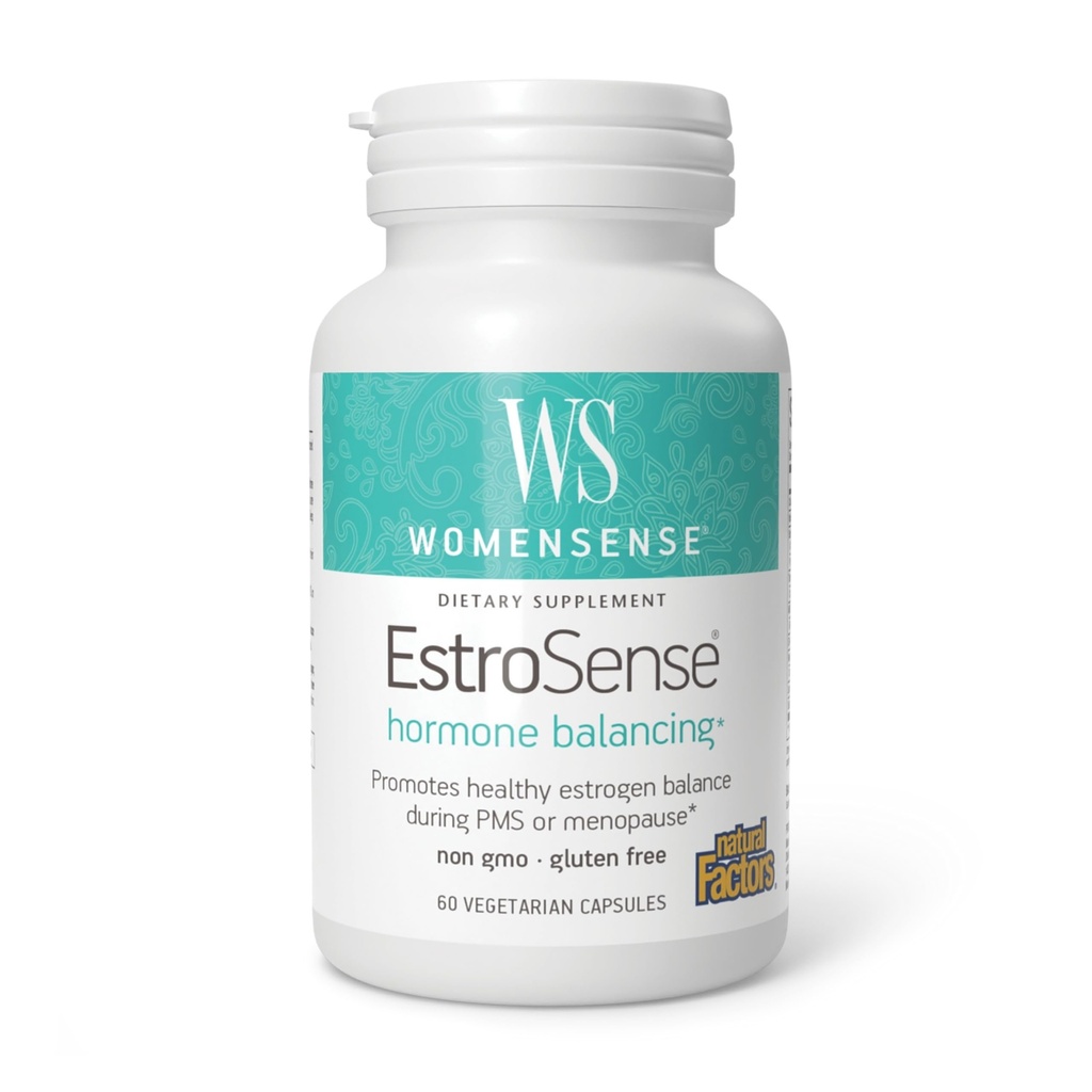 WomenSense EstroSense por Fatores Naturais, Suplemento Natural para apoiar Estrogênio e equilíbrio hormonal durante PPM ou Menopausa, Vegan, Não-GMO, 60 Cápsulas