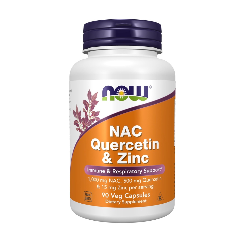 Agora Alimentos Suplementos, NAC Quercetina e Zinco, Imune e Suporte Respiratório*, 1.000 mg NAC, 500 mg Quercetina, 15 mg Zinc, 90 Veg Cápsulas