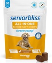 Vetnique Seniorbliss Dog Multivitamin Sênior com Glucosamina, Ómega 3 Fish Oil e Probióticos - para articulações de cães, suporte digestivo e imunológico para a saúde ideal (All-in-One Daily Vitamina, 30 Ct)