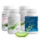 AloeCure Organic Aloe Vera Cápsulas Pacote - 4 Peças - Melatonina + Colágeno, VeraFlex, Aloe Vera Cápsulas, Probiótico + Enzima
