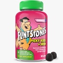 Vitaminas Flintstones para crianças exigentes + ferro, chicletes multivitamínicos para crianças com vitamina C, D, E, B6 e ferro, vitaminas gummy, sabor de uva, 60 chicletes