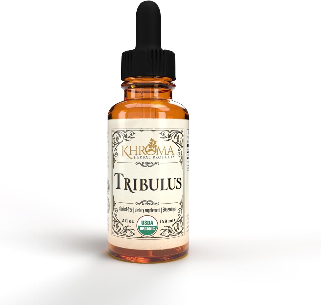 Khroma Herbal Products Organic Tribulus 30 Servings - 800 MG - Líquido de força máxima - Livre de Álcool - 2 FL OZ