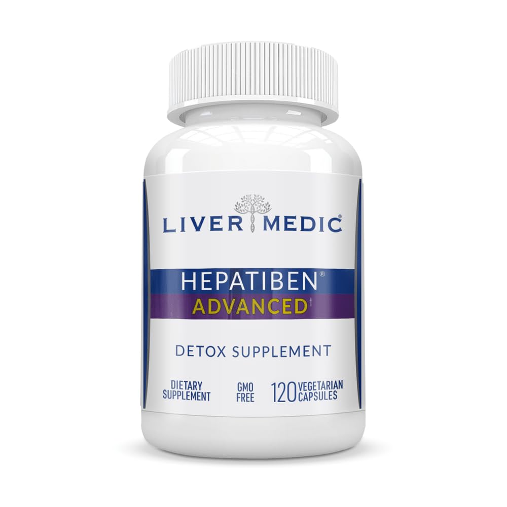 Hepatiben Detox Fígado Limpar Todos os Suplementos Naturais com Cardo de Leite, Silybin, NAC, Colina, HSH, Açafrão, Berberina, Glutationa Alpha Ácido Lipóico Vegan NonGMO 120 Cápsulas 1500mg