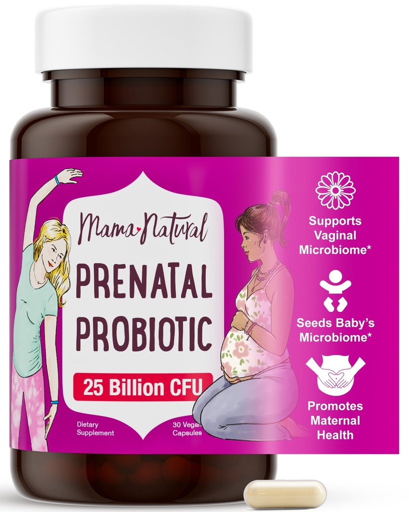 Mama natural pré-natal Probióticos para as mulheres – Gut & Imune Suporte para a gravidez, amamentação e pós-parto* 25 bilhões de UFC, 12 estirpe Probiótico & Prebiótico Mistura para apoiar a mãe e bebê