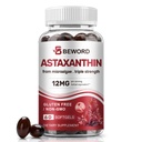 BEWORD Astaxantina 12mg com MCT Oil, 60/120 Softgels 2-mês Fornecimento de Suplementos Antioxidantes Premium, Microalgas Naturais, Força Tripla, Suporta Pele e Saúde dos Olhos, Não-GMO, Glúten e Sem Soja