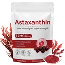 Astaxantina 12mg, 120 Softgels, Suplementos Antioxidantes Premium Astaxantina com Atividade Antioxidante, Suporta Olho, Saúde da Pele, Imune, Circulação Interna