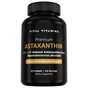 Vitaminas Vitais Astaxantina 12mg Softgels - Feito com Astaxantina Natural - Suplemento para promover a hidratação da pele, Elasticidade - Defende células contra danos diários - Vegan, Made in the USA - 60 Gels macios
