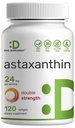 COMPLEMENTO DEAL Astaxantina 24mg por serviço (12mg por cap), 120 Softgels – Microalgas de dupla força – Suplementos antioxidantes para pele, olhos, articulações e suporte imunológico – Não-GMO