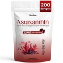 Rovina Astaxantina 12mg, Astaxantina Antioxidante Suplementos para Imune, Olho, Suportes da pele, Não-GMO e Glúten Livre - 200 Softgels