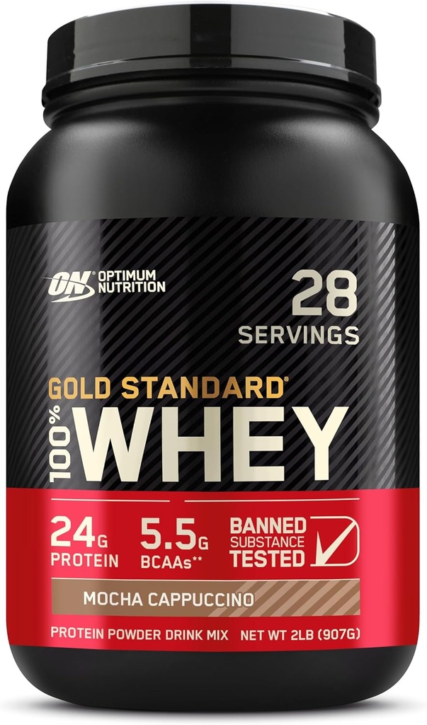 Otimum Nutrition Gold Standard 100% Whey Protein Powder, Mocha Cappuccino, 2 Libras (Packaging May Vary)