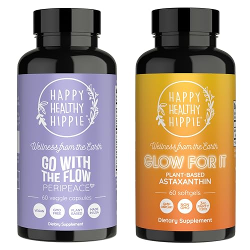 Feliz saudável Hippie brilho para ele Astaxantina Suplemento e ir com o fluxo Perimenopausa suplementos para as mulheres