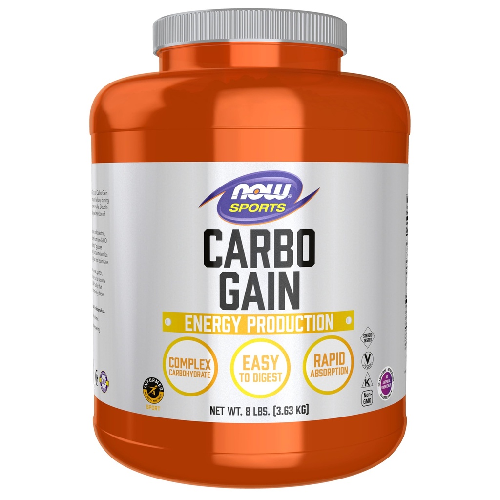 NOW Foods Sports Nutrition, Carbo Gain Powder (Maltodextrina), Rapid Absorction, Energy Production, 8-Pound